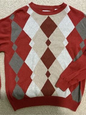 VINTAGE COOL  Grandpa core preppy Argyle golf sweater Alex Cannon 100% cotton